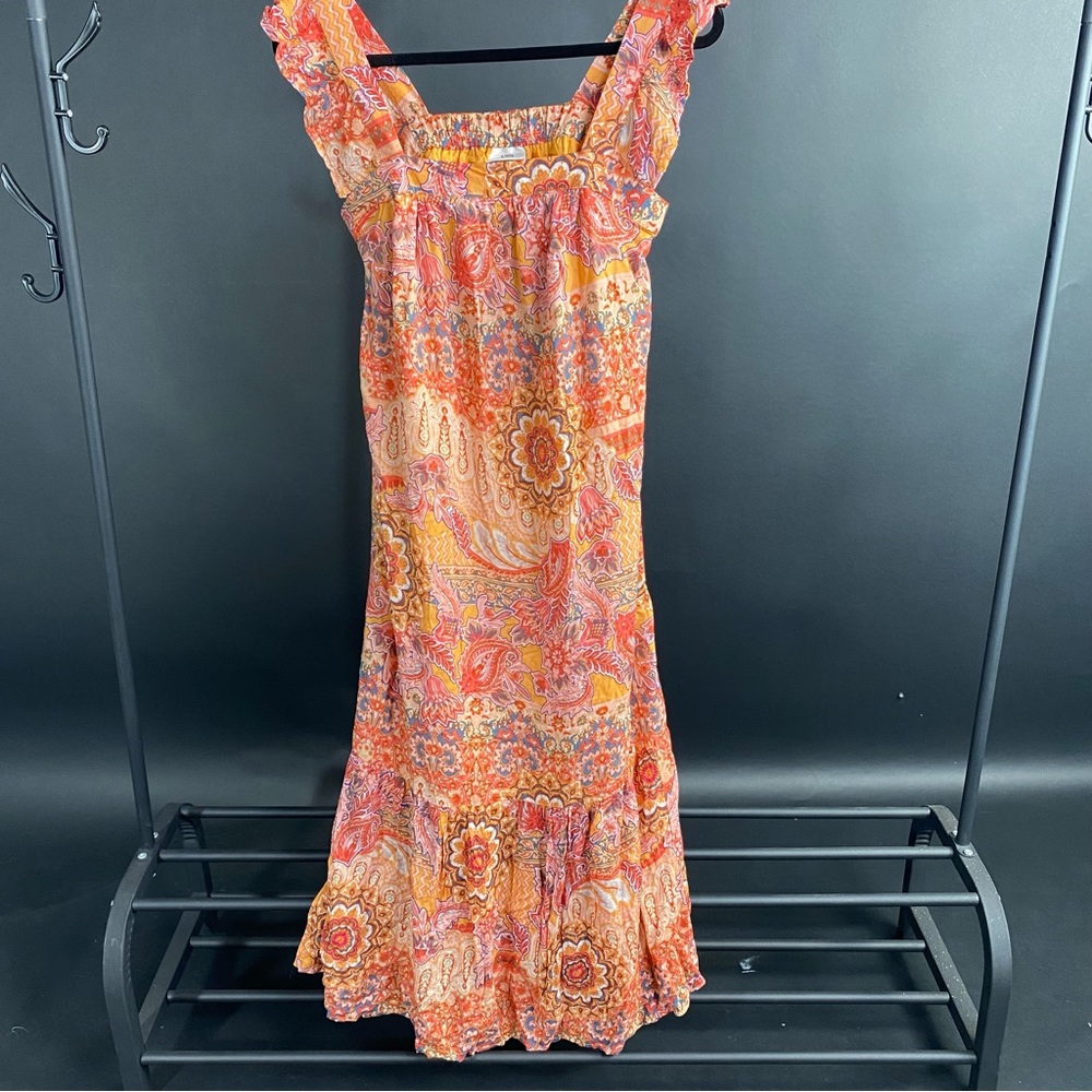NWT Paisley Bohemian Flutter Sleeve Dress - Knox Rose™ Yellow Multi Pattern